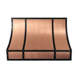 USA Artisan Copper Kitchen Hood with Custom Black Straps URHC-98