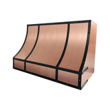 USA Artisan Copper Kitchen Hood with Custom Black Straps URHC-98