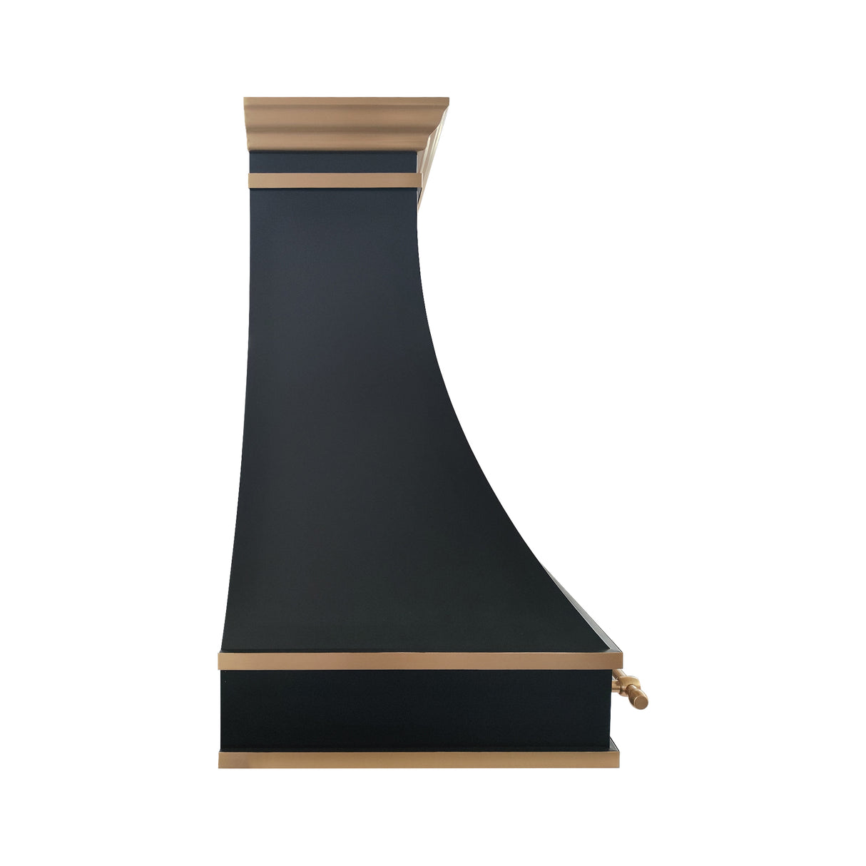 USA Classic Black Stainless Steel Vent Hood with Artisan Brass Straps URHS-232