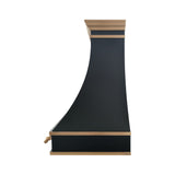 USA Classic Black Stainless Steel Vent Hood with Artisan Brass Straps URHS-232