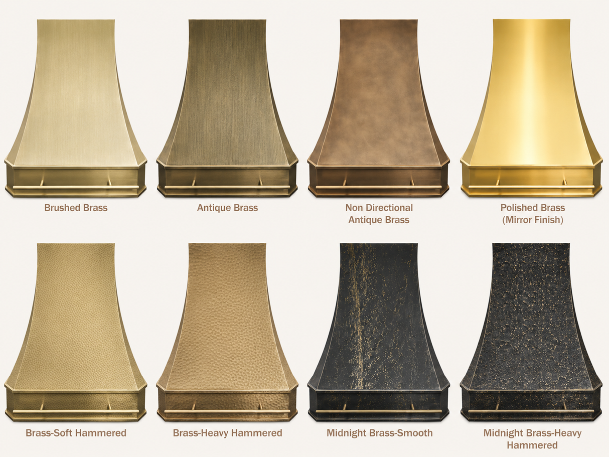 USA Curved Custom Brass Range Hood URHB-03