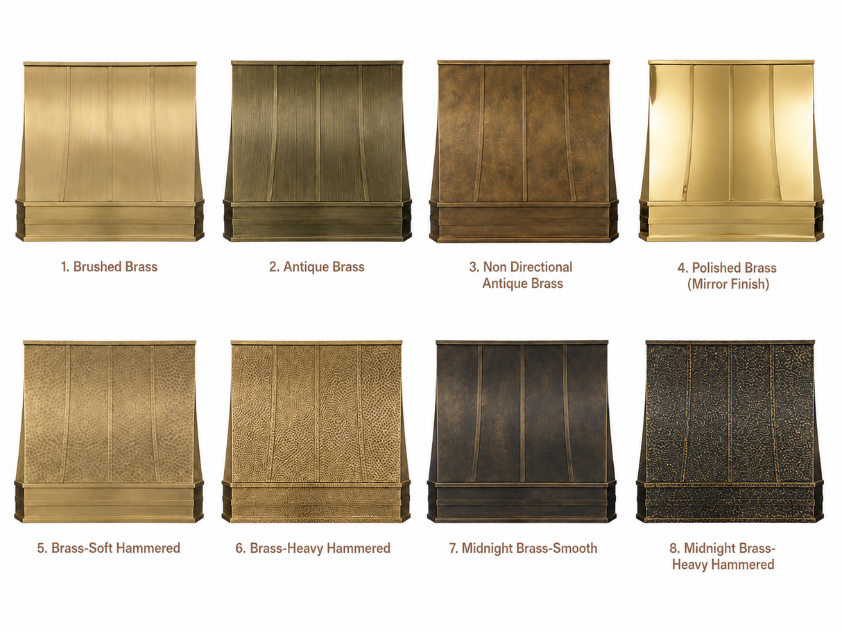 USA Custom Modern Brass Vent Hood with Straps URHB-27