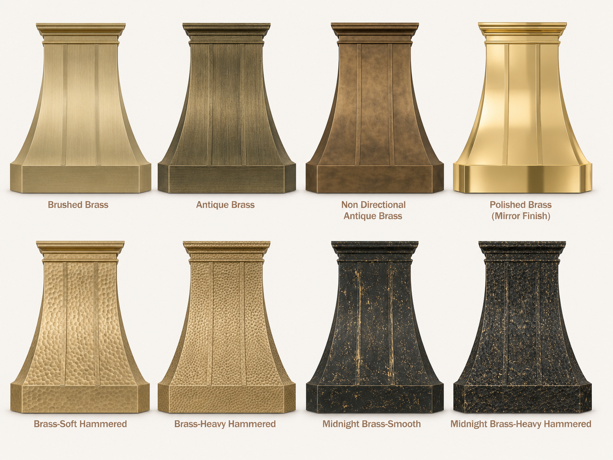 USA Designer Handcraft Brass Range Hood with Brass Straps URHB-67