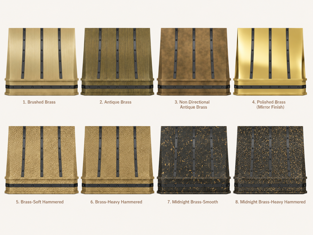 USA Luxury Brass Vent Hood with Handcraft Straps URHB-72