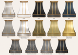 USA California Custom Steel Kitchen Range Hood with Brushed Brass Straps URHS-108