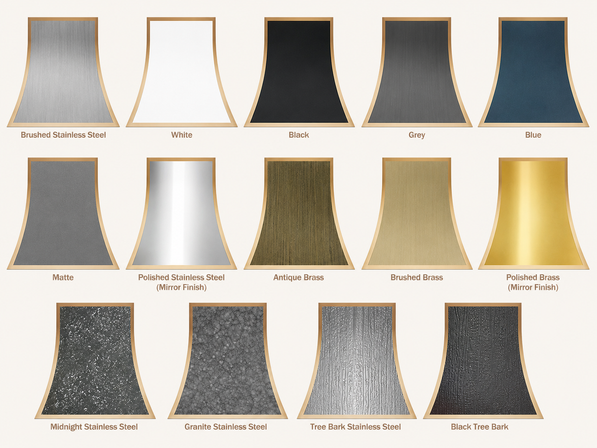 USA Modern Kitchen Hoods Stainless Steel with Brass Trims URHS-12