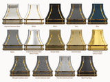 USA Luxury Stainless Steel Vent Hood Featuring Polished Brass Straps URHS-147