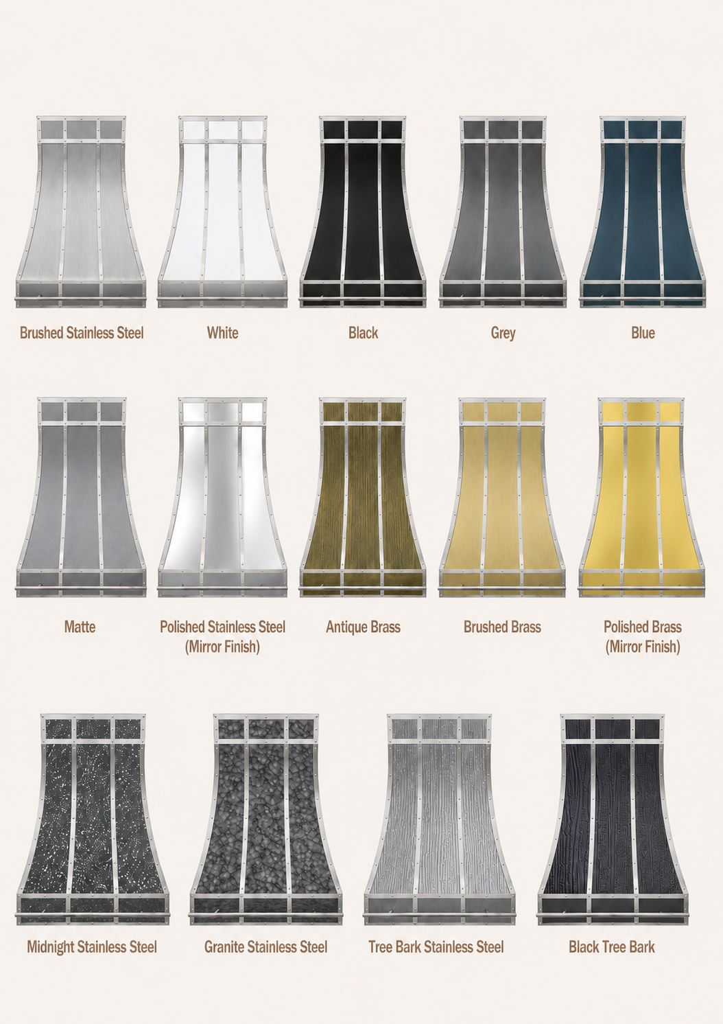 USA Black Stainless Steel Vent Hood Featuring Custom Straps URHS-153