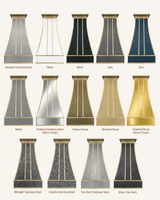 USA Custom Stainless Steel Vent Hood with Artisan Brass Straps URHS-185