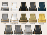 USA Classic Stainless Steel Vent Hood featuring Artisan Brass Straps URHS-199