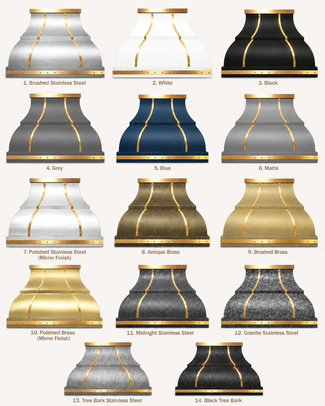 USA California Stainless Steel Custom Kitchen Hood with Elegant Bell Shape URHS-51