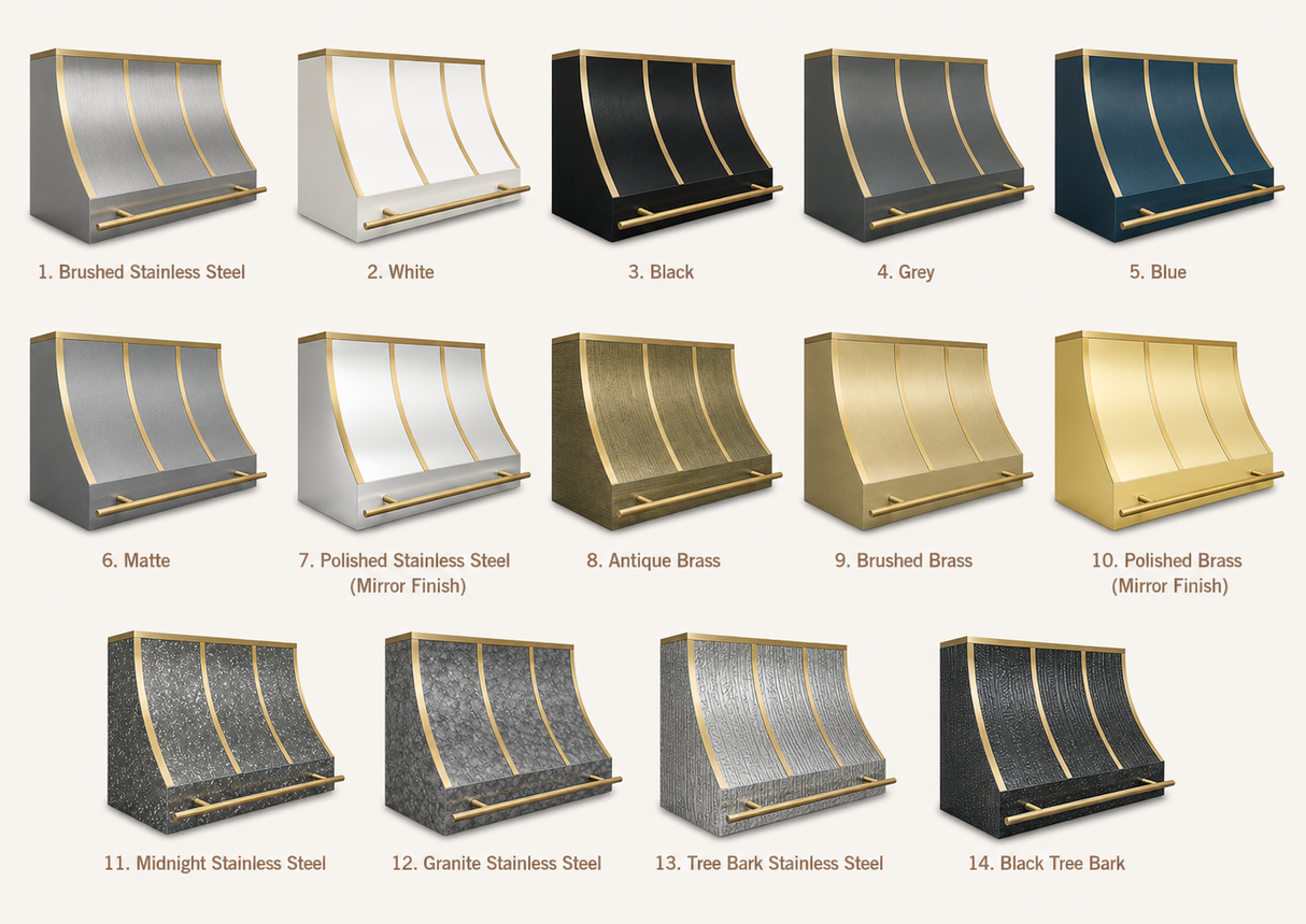 USA California Luxury Stainless Steel Range Hood with Brushed Brass Trim URHS-64