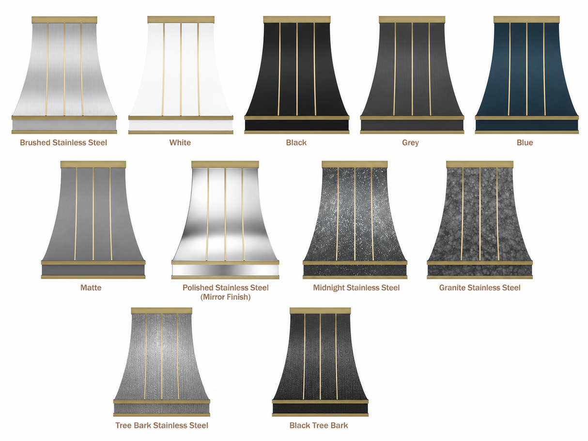 USA Modern Mixed-Metal Range Hood with Stainless Steel and Brass URHS-90