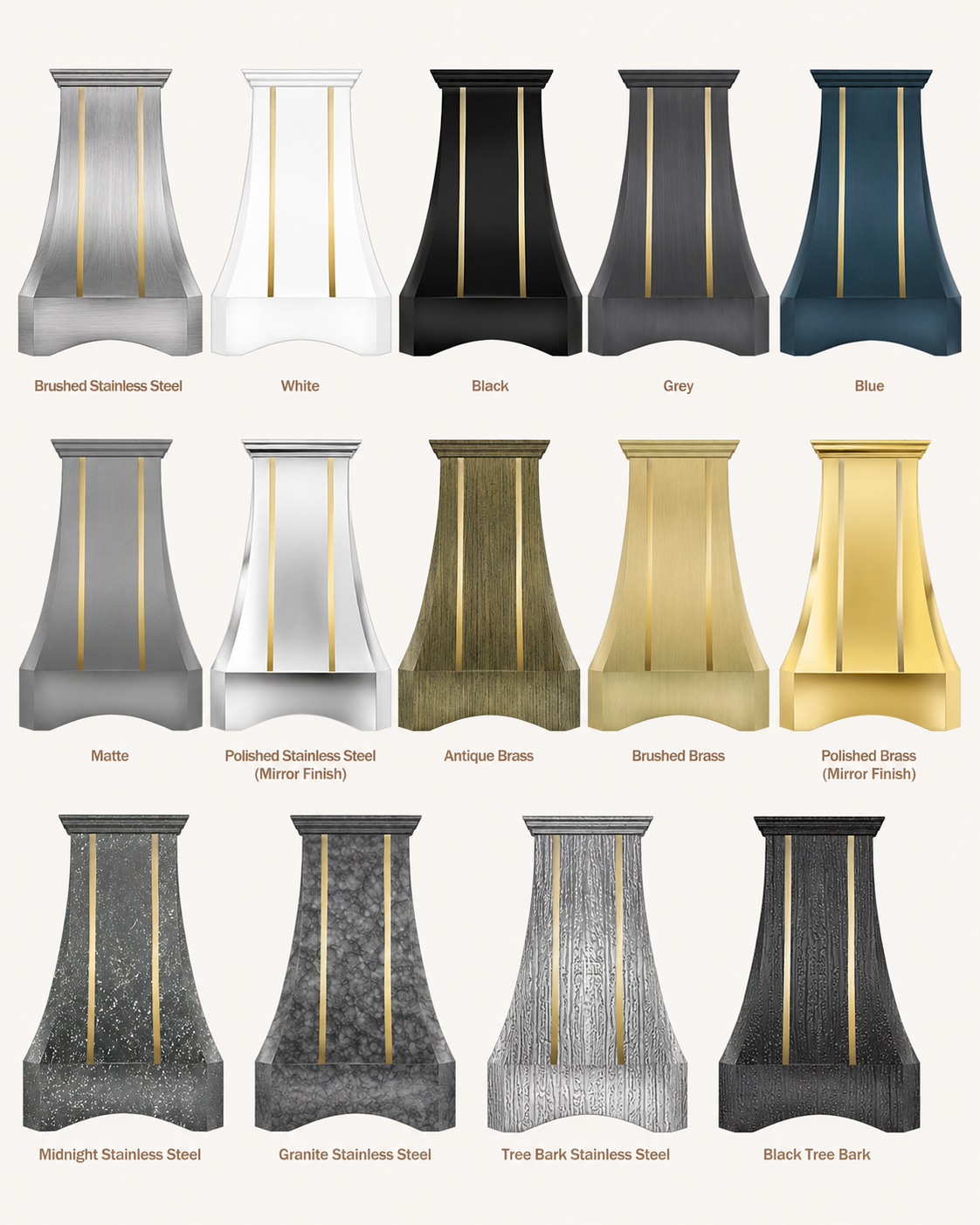 USA Black Artisan Stainless Steel Vent Hood with Brass Straps URHS-95