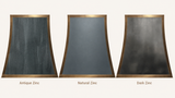USA Zinc Custom Range Hood with Brass Accent URHZ-03