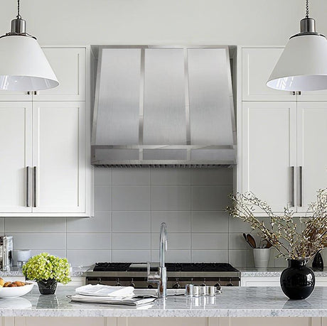 USA Angled Stainless Steel Custom Kitchen Range Hood URHS-02-Custom Stainless Steel Range Hood > Luxury Kitchen Hood > High-End Metal Vent Hood-USA Range Hood