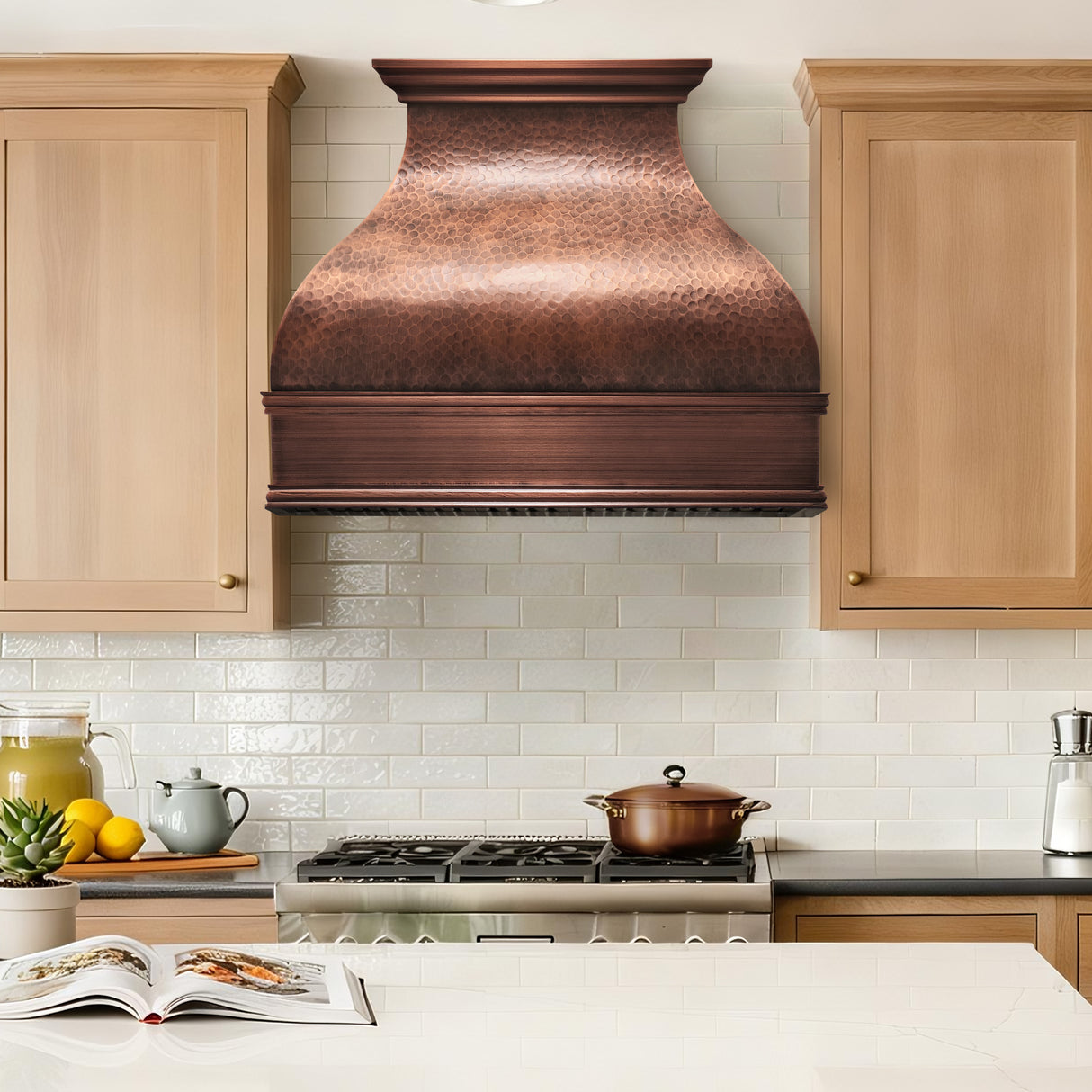 USA Antique Copper Custom Kitchen Vent Hoods URHC-22-Custom Copper Range Hood > Luxury Metal Hood > High-End Kitchen Vent Hood-USA Range Hood