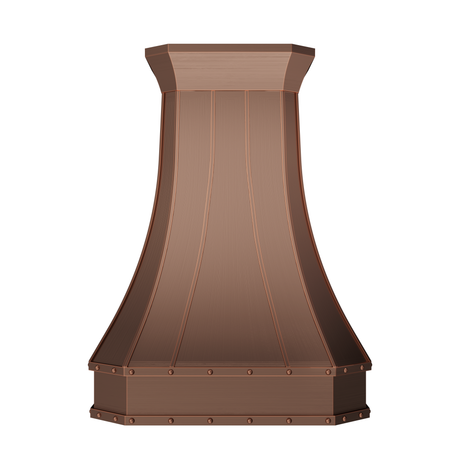 USA Antique Copper Vent Hoods with Trims URHC-11-Custom Copper Range Hood > Luxury Metal Hood > High-End Kitchen Vent Hood-USA Range Hood