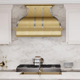 USA Artisan Custom Brass Kitchen Hood URHB-19-Custom Brass Range Hood > Luxury Metal Hood > High-End Kitchen Vent Hood-USA Range Hood