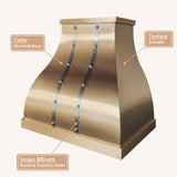 USA Artisan Custom Brass Wall Mount Range Hood URHB-50-Custom Brass Range Hood > Luxury Metal Hood > High-End Kitchen Vent Hood-USA Range Hood