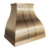 USA Artisan Custom Brass Wall Mount Range Hood URHB-50-Custom Brass Range Hood > Luxury Metal Hood > High-End Kitchen Vent Hood-USA Range Hood