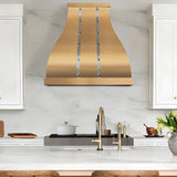 USA Artisan Custom Brass Wall Mount Range Hood URHB-50-Custom Brass Range Hood > Luxury Metal Hood > High-End Kitchen Vent Hood-USA Range Hood