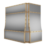 USA Artisan Custom Stainless Steel Range Hood with Brass Accent URHS-11-Custom Stainless Steel Range Hood > Luxury Kitchen Hood > High-End Metal Vent Hood-USA Range Hood
