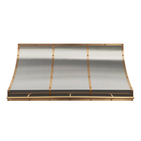 USA Atlanta Custom Stainless Steel Range Hood with Brass Straps URHS-92-Custom Stainless Steel Range Hood > Luxury Kitchen Hood > High-End Metal Vent Hood-USA Range Hood