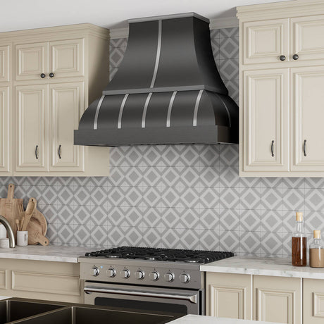 USA Austin Custom Grey Stainless Steel Kitchen Hood URHS-98-Custom Stainless Steel Range Hood > Luxury Kitchen Hood > High-End Metal Vent Hood-USA Range Hood