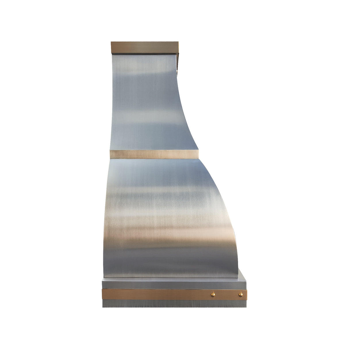 USA Bell Stainless Steel Range Hood with Brass Accents URHS-77-Custom Stainless Steel Range Hood > Luxury Kitchen Hood > High-End Metal Vent Hood-USA Range Hood