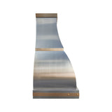 USA Bell Stainless Steel Range Hood with Brass Accents URHS-77-Custom Stainless Steel Range Hood > Luxury Kitchen Hood > High-End Metal Vent Hood-USA Range Hood