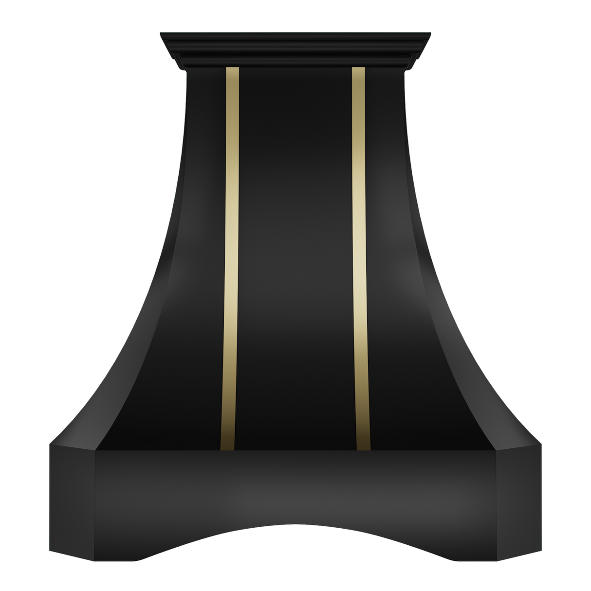 USA Black Artisan Stainless Steel Vent Hood with Brass Straps URHS-95-Custom Stainless Steel Range Hood > Luxury Kitchen Hood > High-End Metal Vent Hood-USA Range Hood