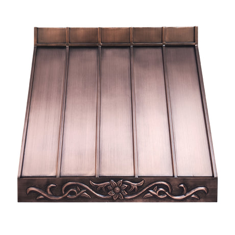USA Boston Custom Copper Stove Hood with Decorative Apron URHC-40-Custom Copper Range Hood > Luxury Metal Hood > High-End Kitchen Vent Hood-USA Range Hood