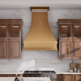 USA Brass Custom Range Hood with Bottom Rivets URHB-16-Custom Brass Range Hood > Luxury Metal Hood > High-End Kitchen Vent Hood-USA Range Hood