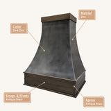 USA Brooklyn Modern Dark Zinc Range Hood URHZ-09-Custom Zinc Range Hood > Luxury Metal Hood > High-End Kitchen Vent Hood-USA Range Hood