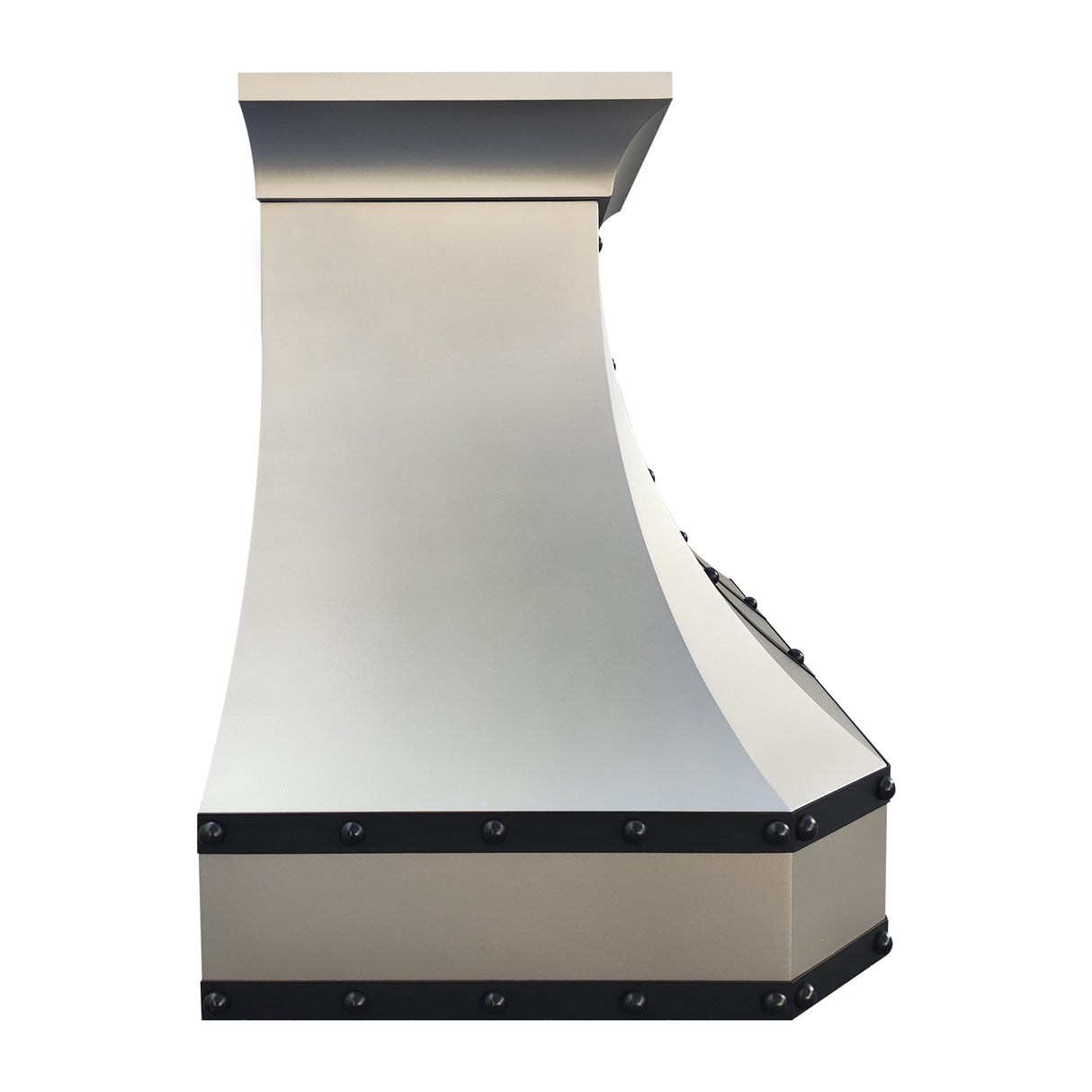 USA Brushed Stainless Steel Custom Range Hood with Black Accents URHS-82-Custom Stainless Steel Range Hood > Luxury Kitchen Hood > High-End Metal Vent Hood-USA Range Hood