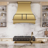 USA California Arched Brass Custom Range Hood URHB-08-Custom Brass Range Hood > Luxury Metal Hood > High-End Kitchen Vent Hood-USA Range Hood