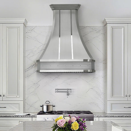 USA California Custom Stainless Steel Kitchen Range Hood URHS-06-Custom Stainless Steel Range Hood > Luxury Kitchen Hood > High-End Metal Vent Hood-USA Range Hood