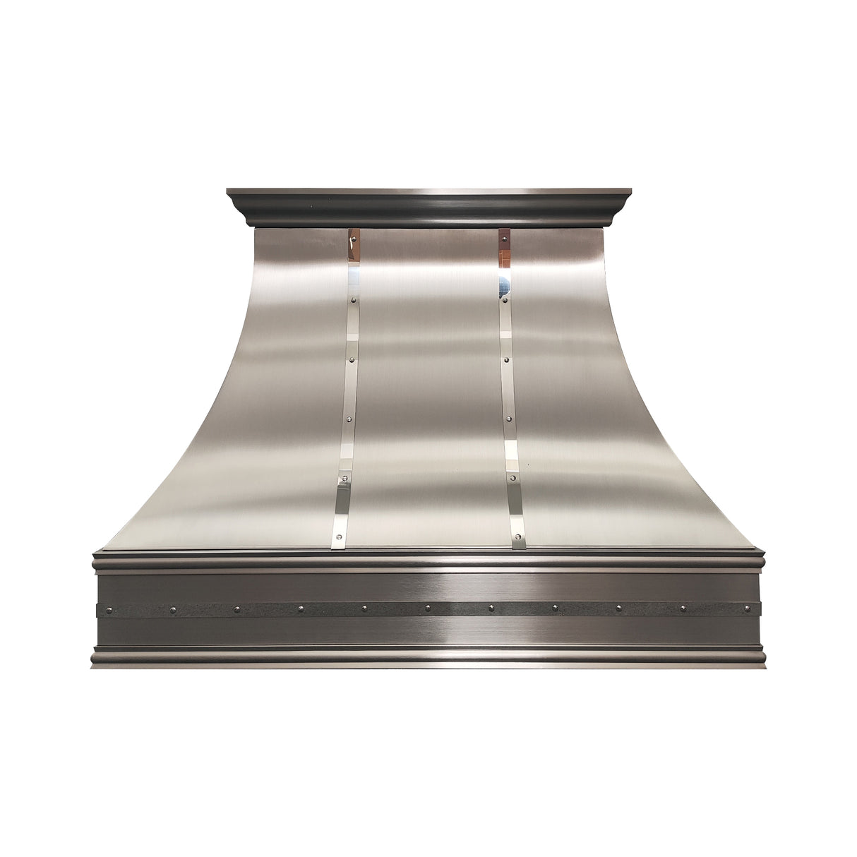 USA California Custom Stainless Steel Range Hood with Decorative Straps URHS-97-Custom Stainless Steel Range Hood > Luxury Kitchen Hood > High-End Metal Vent Hood-USA Range Hood