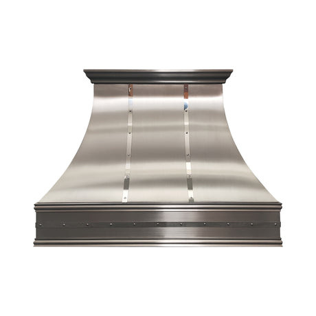 USA California Custom Stainless Steel Range Hood with Decorative Straps URHS-97-Custom Stainless Steel Range Hood > Luxury Kitchen Hood > High-End Metal Vent Hood-USA Range Hood