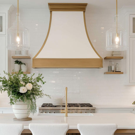 USA California Custom White Stainless Steel Range Hoods URHS-50-Custom Stainless Steel Range Hood > Luxury Kitchen Hood > High-End Metal Vent Hood-USA Range Hood