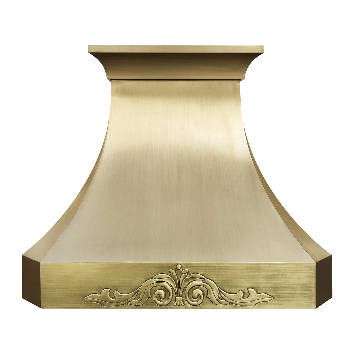 USA California Luxury Brass Range Hood with Decorative Pattern URHB-35-Custom Brass Range Hood > Luxury Metal Hood > High-End Kitchen Vent Hood-USA Range Hood
