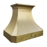 USA California Luxury Brass Range Hood with Decorative Pattern URHB-35-Custom Brass Range Hood > Luxury Metal Hood > High-End Kitchen Vent Hood-USA Range Hood