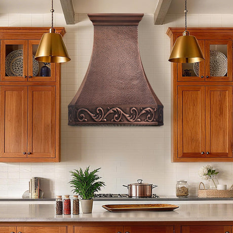 USA Chicago Custom Copper Stove Hoods with Hammered Texture URHC-38-Custom Copper Range Hood > Luxury Metal Hood > High-End Kitchen Vent Hood-USA Range Hood