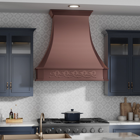 USA Classic Copper Kitchen Hood with Smooth Texture URHC-06-Custom Copper Range Hood > Luxury Metal Hood > High-End Kitchen Vent Hood-USA Range Hood