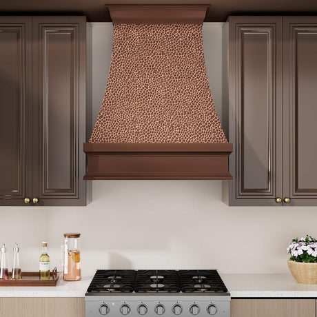 USA Classic Custom Copper Range Hood with Curved Design URHC-14-Custom Copper Range Hood > Luxury Metal Hood > High-End Kitchen Vent Hood-USA Range Hood