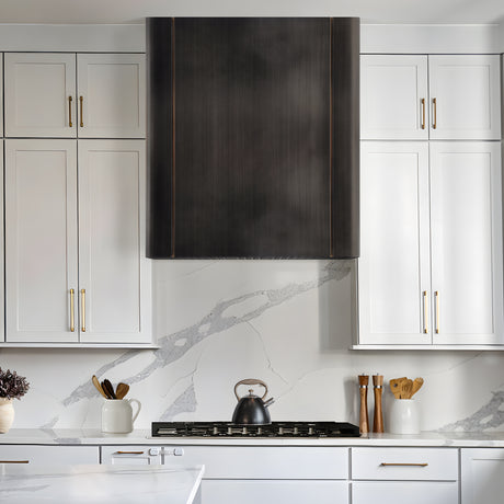 USA Classic Dark Antique Copper Vent Hood with Box Shaped URHC-53-Custom Copper Range Hood > Luxury Metal Hood > High-End Kitchen Vent Hood-USA Range Hood