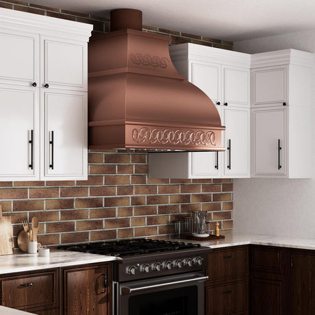 USA Copper Custom Range Hood with Rustic Design URHC-09-Custom Copper Range Hood > Luxury Metal Hood > High-End Kitchen Vent Hood-USA Range Hood