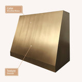 USA Custom Brass Exhaust Hood with Modern Curved Shape URHB-38-Custom Brass Range Hood > Luxury Metal Hood > High-End Kitchen Vent Hood-USA Range Hood