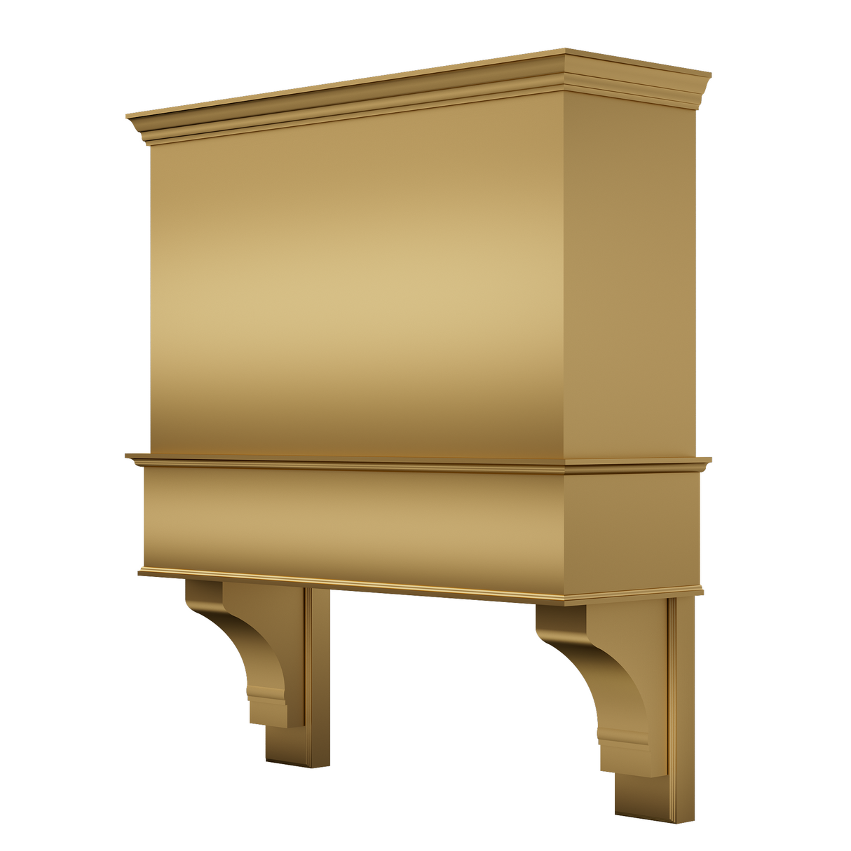 USA Custom Brass Range Hood with Artisan Shelf URHB-32-Custom Brass Range Hood > Luxury Metal Hood > High-End Kitchen Vent Hood-USA Range Hood